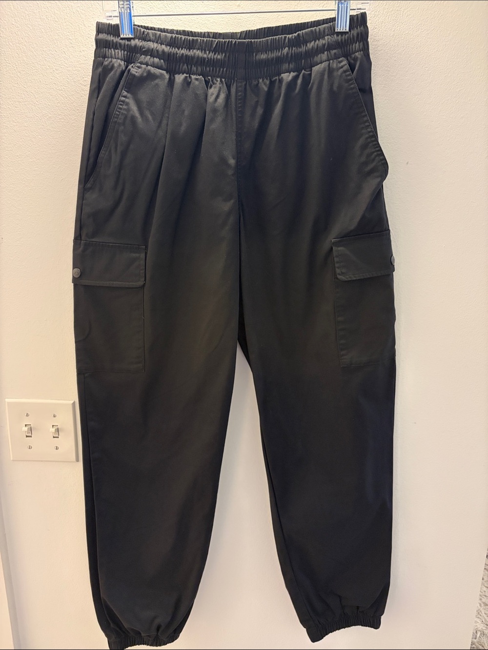 New Balance Black Cargo Joggers with Elastic Cuffs and waistband